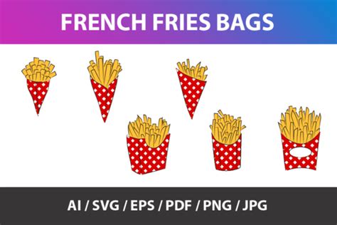 French Fries Bags Graphic By Nicoladewig · Creative Fabrica