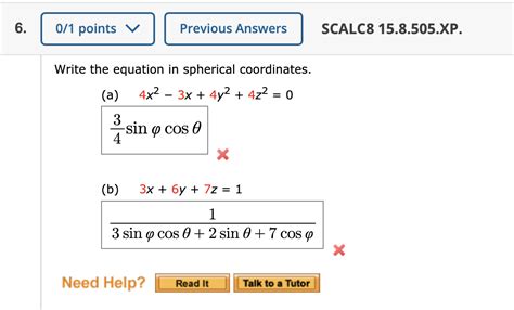 Solved Points V Previous Answers Scalc Xp Chegg