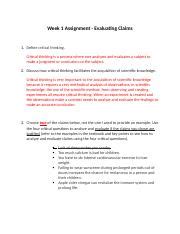 Module Evaluating Claims Assignment Template Docx Week Assignment