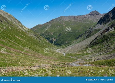 View Into A Typical Trough Valley In The Grisons Mountains Switzerland