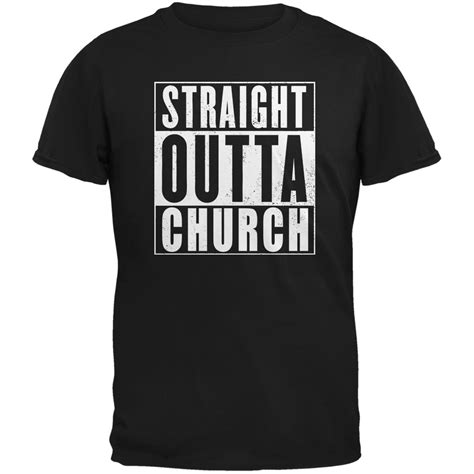 Straight Outta Church Black Adult T Shirt 2x Large