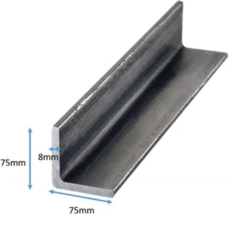 Thickness 6mm V Shape 75mm Mild Steel Angle For Construction Size