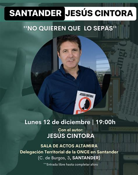 Jesús Cintora presenta su libro No quieren que lo sepas Santander