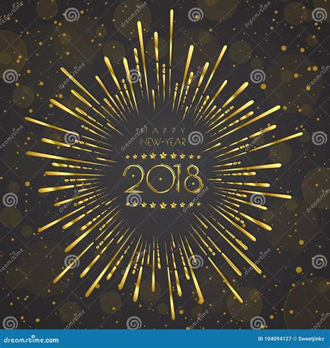 Happy New Year 2018 Greetings Card Colorful Design Stock Vector