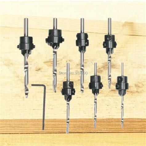 Tampered And Hardened Countersink Drill Bit 7pcs Set Woodworking Wood