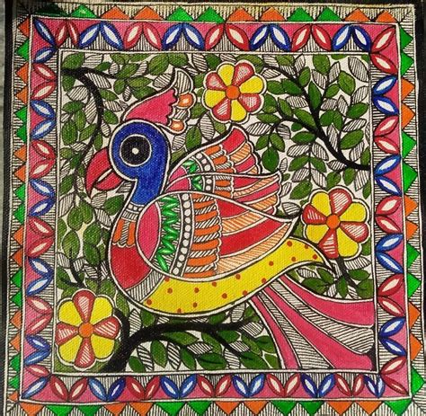 Bird Madhubani Painting X International Indian Folk Art Gallery