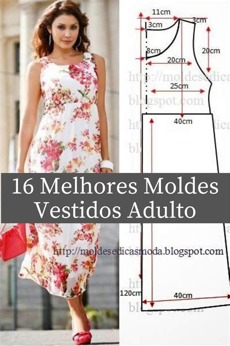 16 Moldes De Vestidos Para Costura Fácil Vestidos Moldes De Roupas Molde Vestido