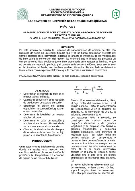 Docx Saponificaci N De Acetato De Etilo Con Hidr Xido De Sodio En