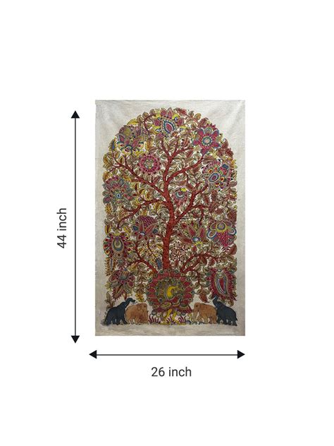 Tree Of Life Jungle Kalamkari Painting Indian Heritage Art