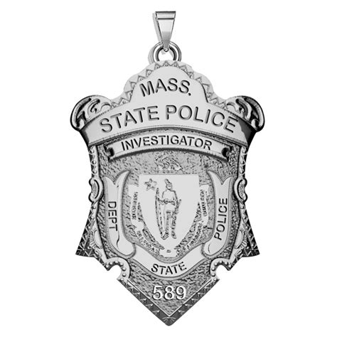 Personalized Massachusetts State Police Badge with Rank, Number & Dept. - PG101745