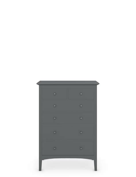 Hastings Dark Grey 6 Drawer Chest Mands