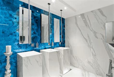 Керамогранит для ванной комнаты на стены под мрамор (43 фото ...