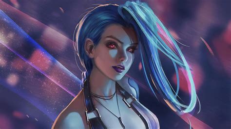 1366x768 League Of Legends Jinx Art Laptop Hd Hd 4k Wallpapersimagesbackgroundsphotos And