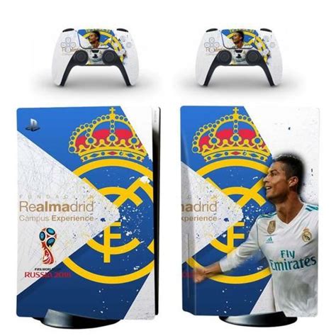 Kit Autocollants Pour Console PS5 Real Madrid CF Sticker Skin Pour