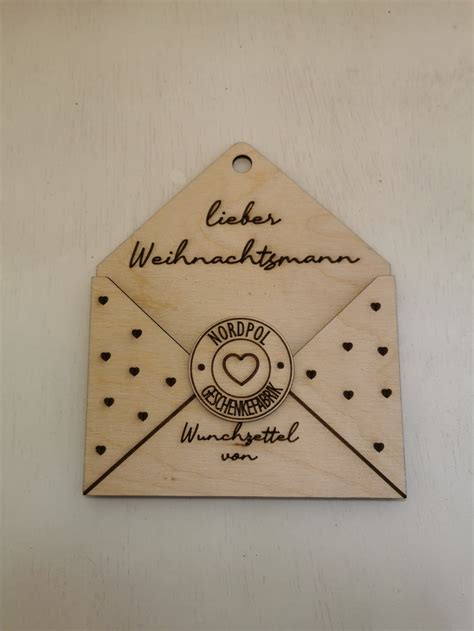 Wunschzettel Briefumschlag Laserdatei Laserfile Dxf Svg Etsy De