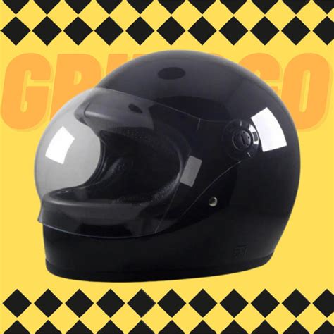 Jual Helm Rimc Gringgo Visor Black Glossy Full Face Motor Sni Retro