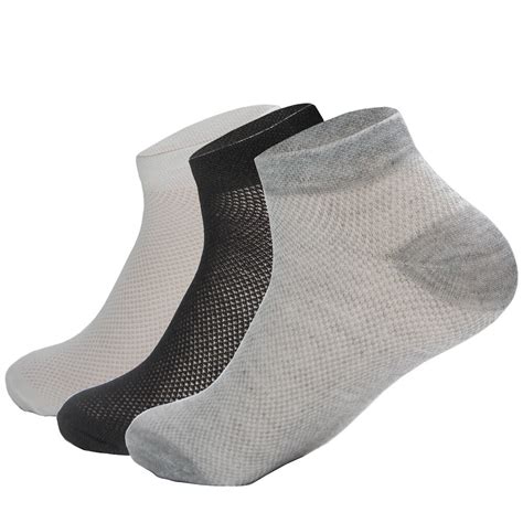 Calcetines Tobilleros De Malla Transpirable Para Hombre Medias C Modas