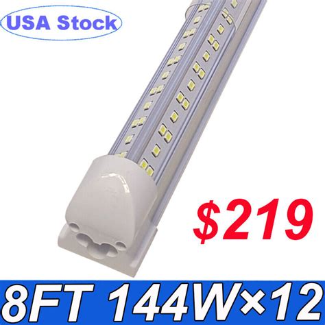 Pcs Foot Led Shop Lights W Fixture Ft T Led Tube Light