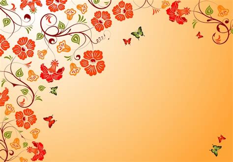 Premium Vector Flower Background With Butterfly Element For Design