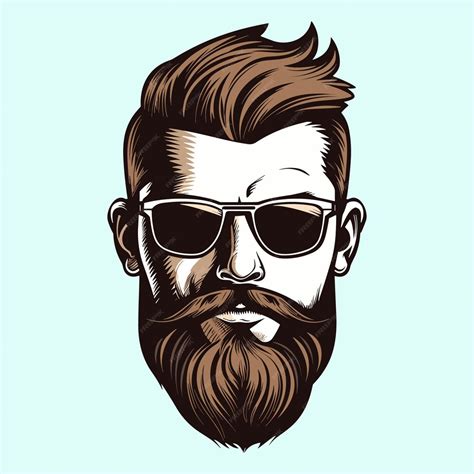 Vector De Ilustración De Cara Masculina Vector Premium