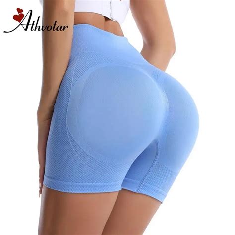 Athvotar Summer Sport Shorts Women High Waist Seamless Scrunch Butt