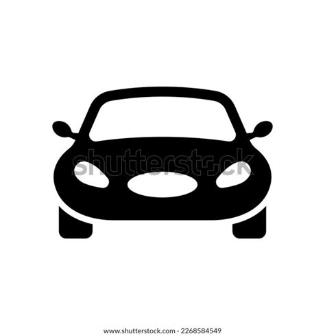 Car Icon Black Silhouette Front View Stock Vector (Royalty Free ...