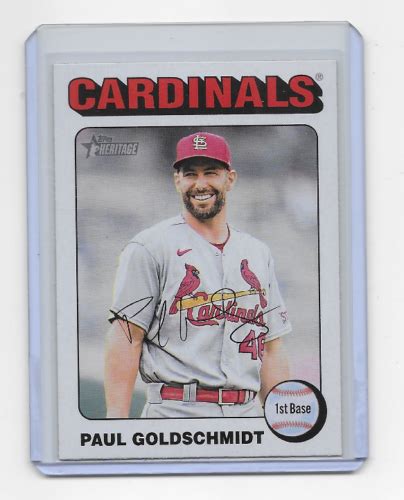 Paul Goldschmidt Topps Heritage White Border Parallel Ebay