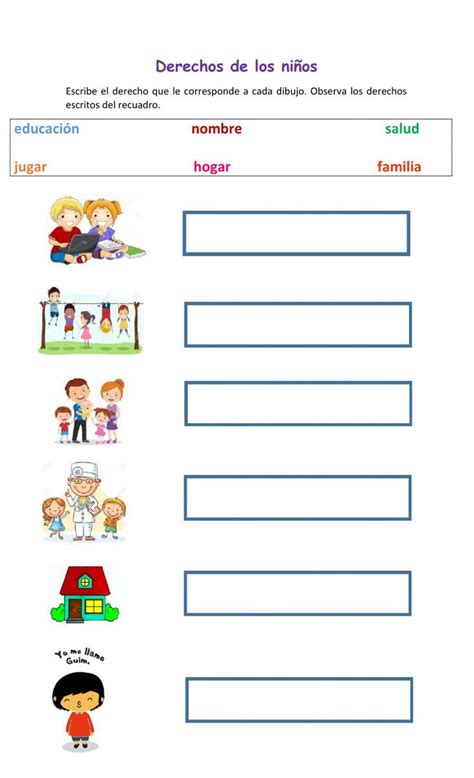 Derechos De Los Ni Os Activity School Subjects Teachers School