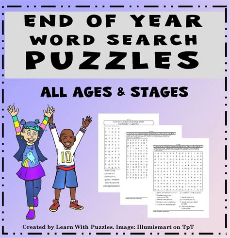 End Of Year Word Search Puzzles