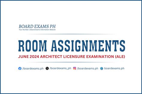 Room Assignments June Architect Licensure Exam Ale Board Exams Ph