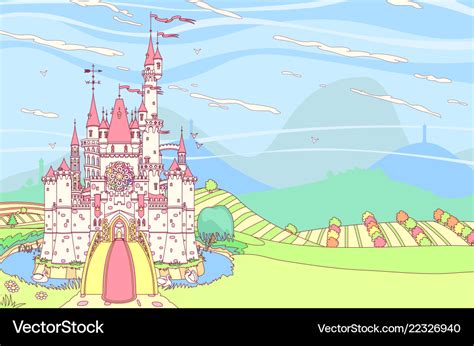 Fairytale Castle Fortress Royalty Free Vector Image