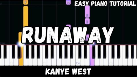 Kanye West Runaway Easy Piano Tutorial Youtube