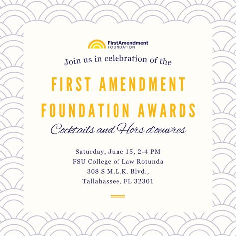 First Amendment Foundation Awards Florida State University College Of Law Rotunda 308 S Mlk