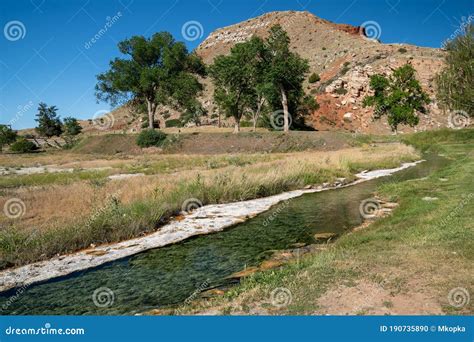 View of Hot Springs State Park in Thermopolis, Wyoming, a Geothermal ...