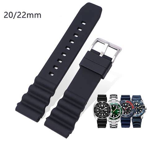 Diving Watch Strap 20mm 22mm Silicone Men Sport Waterproof Wrist Band Bracelet Accessories For