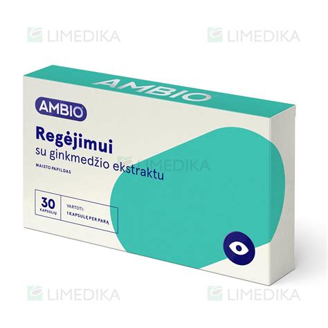 Ambio RegĖjimui Su GinkmedŽio Ekstraktu 20 Mg Liuteino 30 Kapsulių