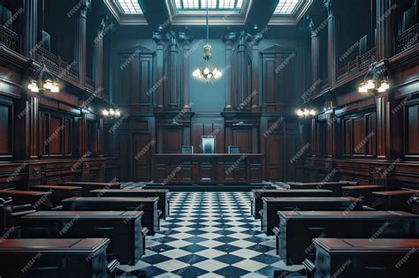 Empty Courtroom Interior on background | Premium AI-generated image