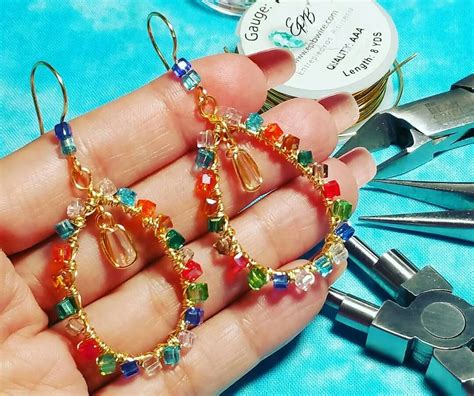 Aretes Multicolor Bisutería Paso a Paso Joyería de alambre trenzado