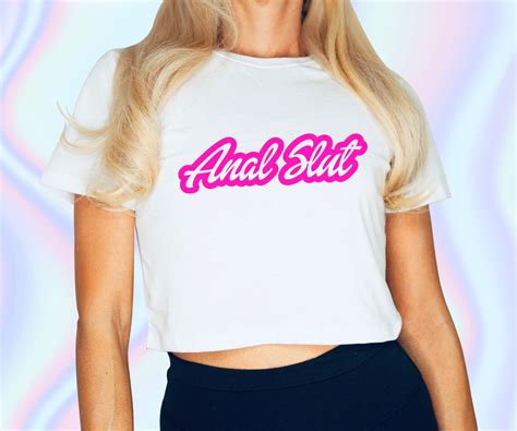 Anal Slut Logo Crop Top Sexy Fetish DDLG Clothing BDSM Bimbo Girl Bimbo Doll
