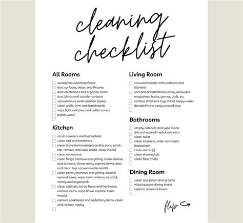 Cleaning Checklist Printable Household Cleaning Checklist Spring ...