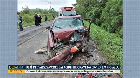 Beb De Meses Socorrido Ap S Acidente Na Br Morre A Caminho Do