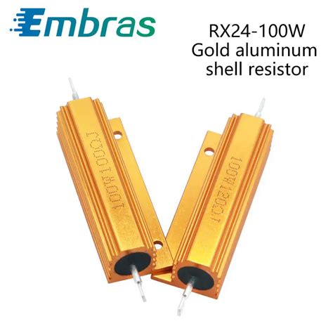 Gold Aluminum Shell High Power Resistor RX24 100W 1 2 3 5 10 20 50 100