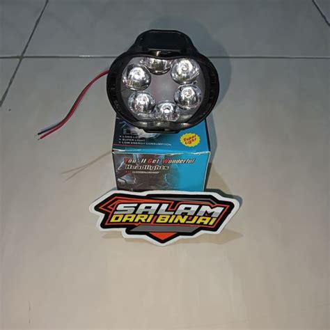 Jual LAMPU LED 6 MATA TEMBAK SOROT LAMPU LED BAR LASER GUN CREE MOTOR