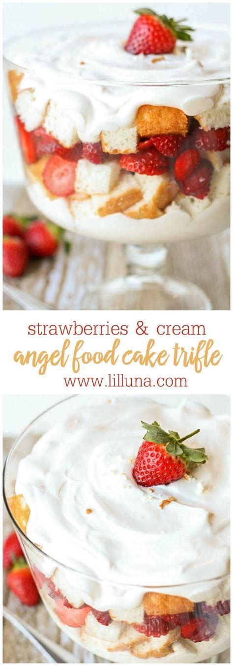 Very Simple And Delicious Strawberries And Cream Angel Food Cake Trifle