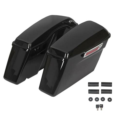 Teledu Gloss Black Injection Hard Saddlebags For Harley Touring 93 13