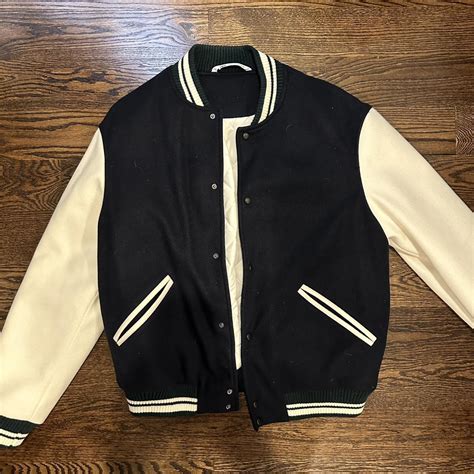 Zara Varsity Jacket Only Worn Once Like New Size L Depop