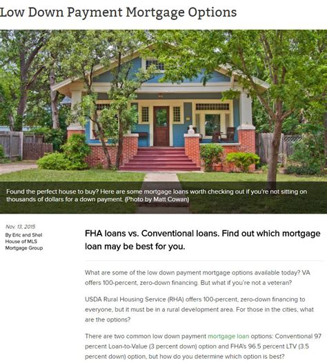 Published - Low Down Payment Mortgage - MLS Mortgage