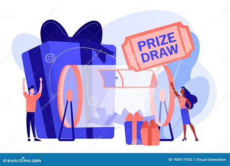 Prize Draw Concept Vector Illustration. Stock Vector - Illustration of ...