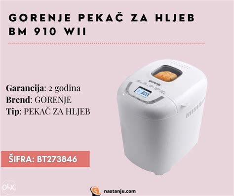 PEKAČ ZA HLJEB BM910WII GORENJE Pekač hljeba i peciva OLX ba