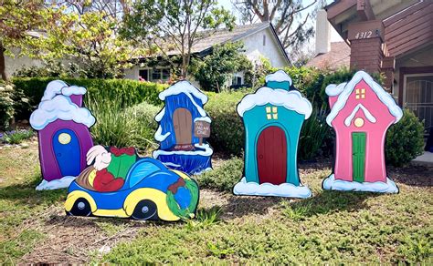 Fun Christmas Houses And Car Etsy Grinch Christmas Decorations Whoville Christmas